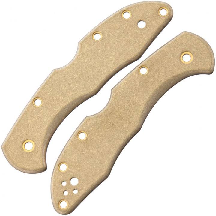 Сменные накладки для ножей Spyderco Delica Flytanium Classic (Brass Stonewash)