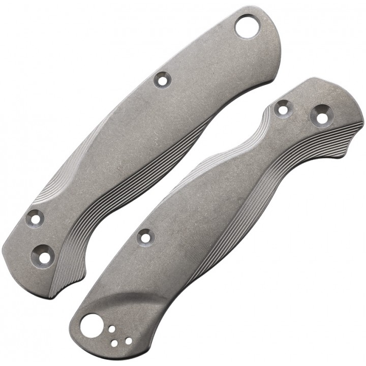 Сменные накладки для ножей Spyderco Para Military 2 Flytanium Lotus (Titanium Stonewash)