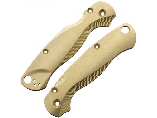 Сменные накладки для ножей Spyderco Para Military 2 Flytanium Lotus (Brass Stonewash)