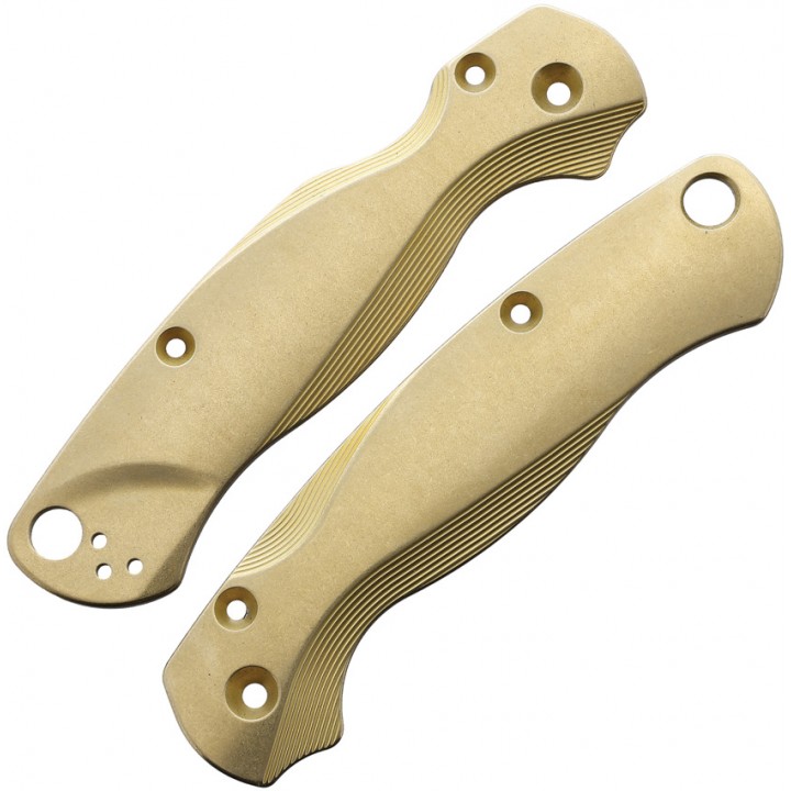 Сменные накладки для ножей Spyderco Para Military 2 Flytanium Lotus (Brass Stonewash)