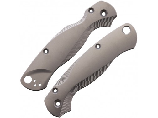 Сменные накладки для ножей Spyderco Para Military 2 Flytanium Lotus (Titanium Blasted)