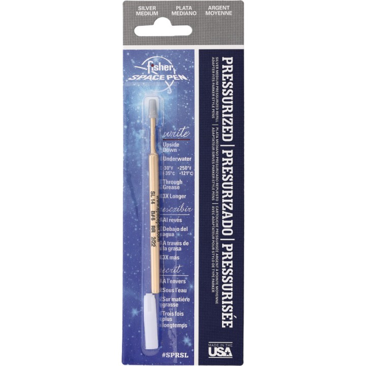 Сменный космический шариковый стержень для ручек Parker и Fisher Space Pen PR (Silver Medium)