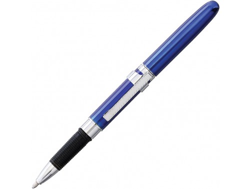 Космическая шариковая ручка с упором для письма, стилусом и клипсой Fisher Space Pen Bullet (Lacquered Blue)