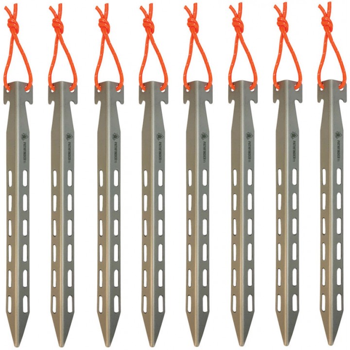 Набор титановых туристичеких колышков для палатки Pathfinder Titanium Tent Stake Set 8pc