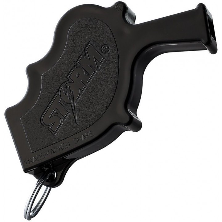 Всепогодный свисток для дайвинга и выживания All Weather Safety Whistle Storm со шнурком на шею (черный)