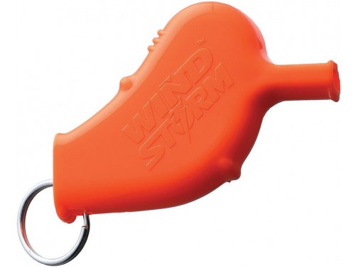Всепогодный свисток для дайвинга и выживания All Weather Safety Whistle Windstorm со шнурком на шею (оранжевый)
