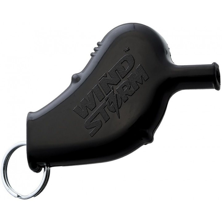 Всепогодный свисток для дайвинга и выживания All Weather Safety Whistle Windstorm со шнурком на шею (черный)