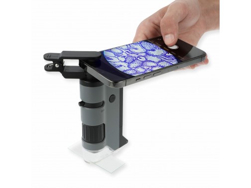 Карманный микроскоп с подсветкой и клипсой для смартфона Carson MicroFlip 100x-250x