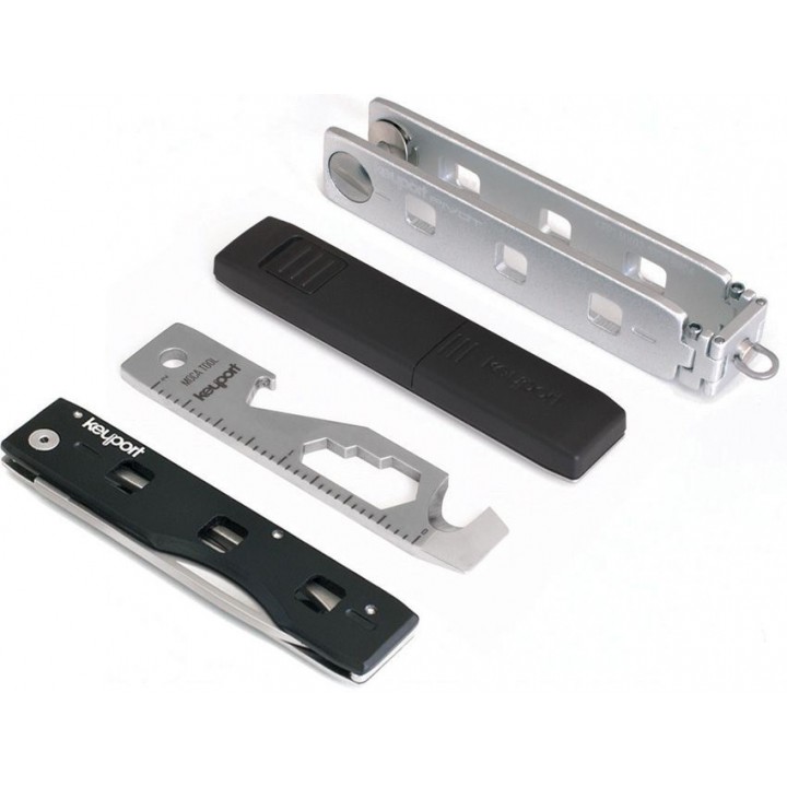 Органайзер для ключей с мультитулом, ножом и фонарем Keyport Pivot 1.0 Outdoor Bundle (серебристый)