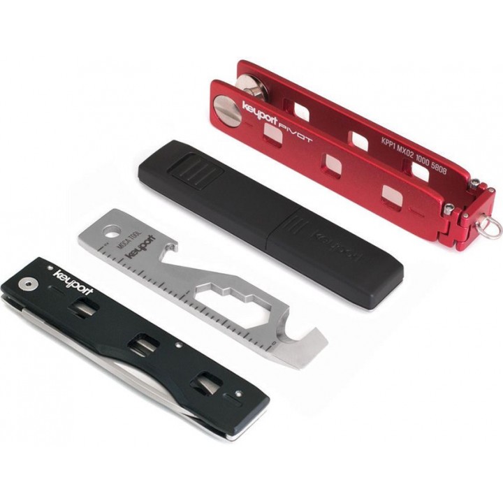 Органайзер для ключей с мультитулом, ножом и фонарем Keyport Pivot 1.0 Outdoor Bundle (красный)