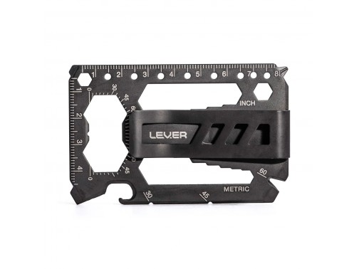 Карточка-мультитул с 40 инструментами и зажимом для денег Lever Gear Toolcard Pro (черный)