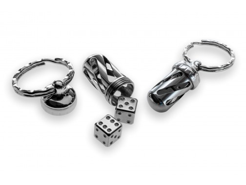 Брелок-подвеска игральные кости из стали lionSTEEL Acorn Dice - Steel