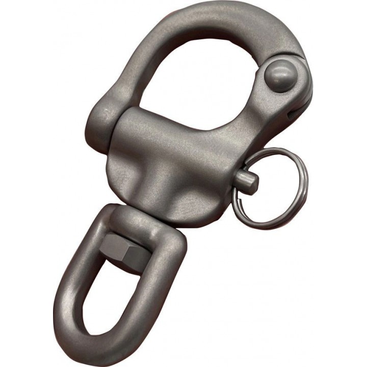 Титановый карабин-серьга с чекой для ключей и снаряжения Maratac Titanium Quick Release Snap Shackle