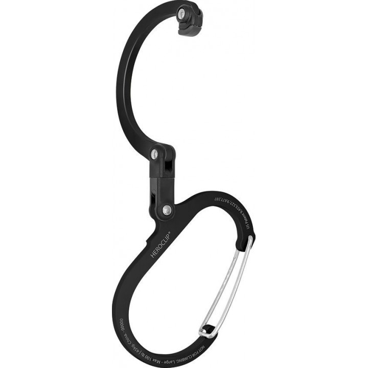 Туристический поворотный карабин для снаряжения Heroclip Large Stealth Black