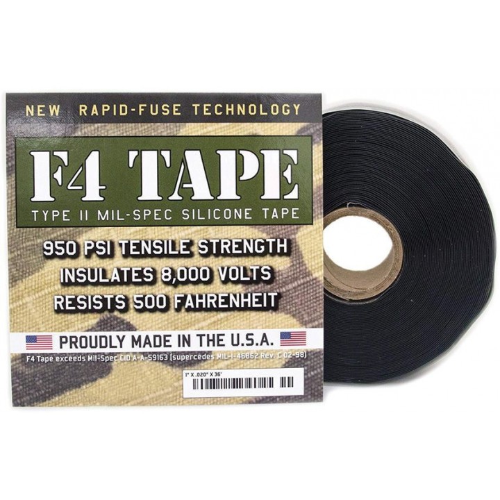 Армейская силиконовая изолента Rescue Tape Premium F4 Mil-Spec (черный)