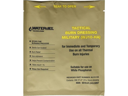 Тактическая противоожоговая повязка против белого фосфора Water-Jel Tactical Burn Dressing малая