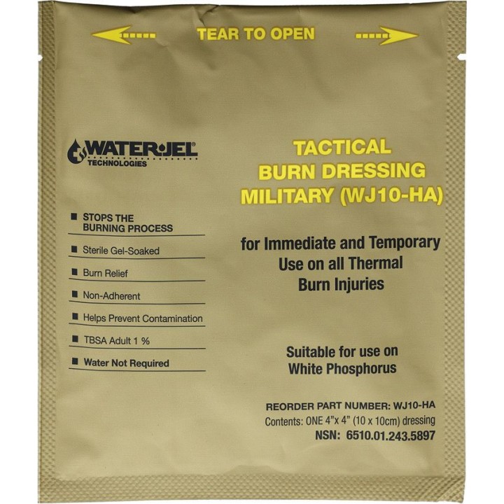 Тактическая противоожоговая повязка против белого фосфора Water-Jel Tactical Burn Dressing малая