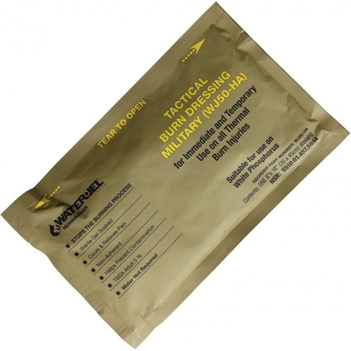 Тактическая противоожоговая повязка против белого фосфора Water-Jel Tactical Burn Dressing большая