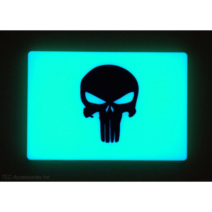 Светящаяся патч-нашивка на велкро TEC Accessories Embrite BEACON Punisher (голубой)