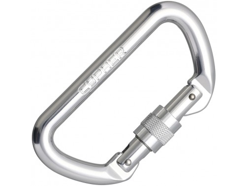Спортивный карабин для альпинизма с винтовой муфтой Cypher D Carabiner Screw Gate (Bright)