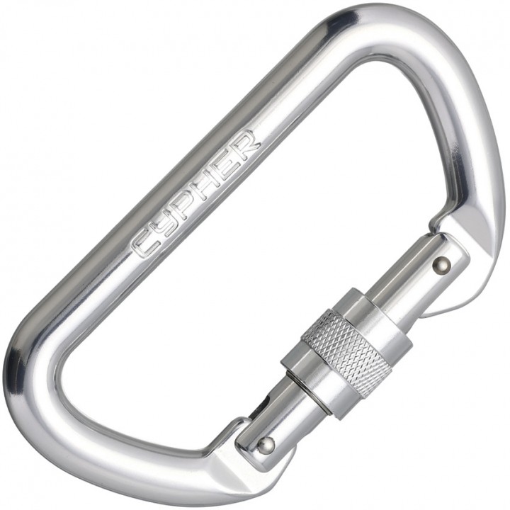 Спортивный карабин для альпинизма с винтовой муфтой Cypher D Carabiner Screw Gate (Bright)