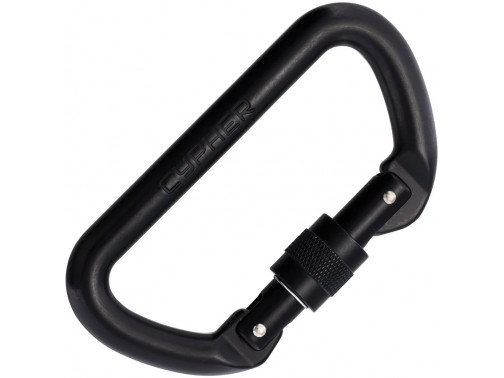 Спортивный карабин для альпинизма с винтовой муфтой Cypher D Carabiner Screw Gate (Black)