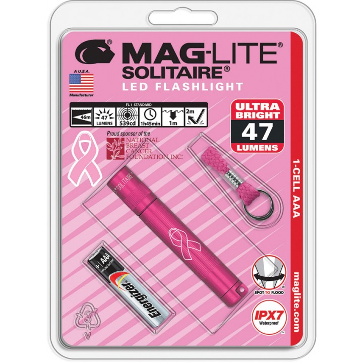 Карманный светодиодный фонарь Maglite Solitaire LED (National Breast Cancer Foundation)