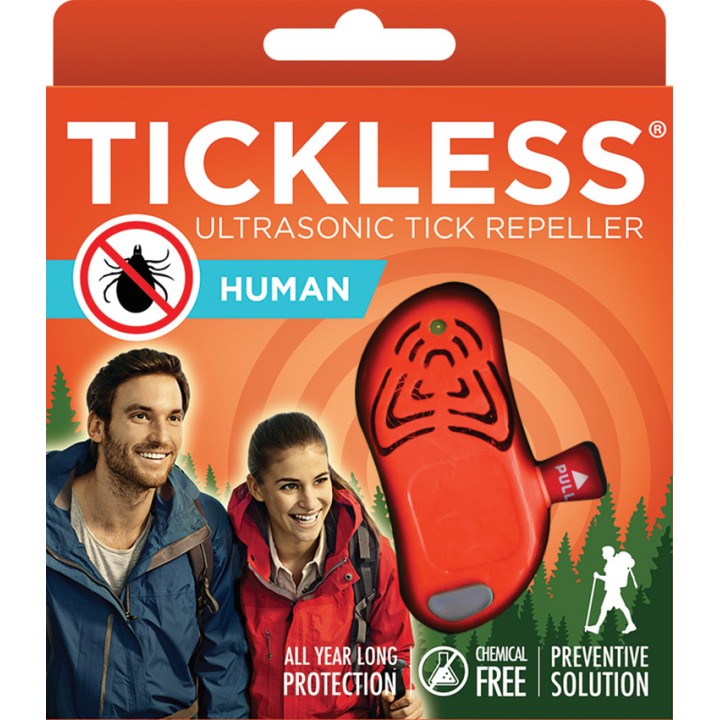 Ультразвуковой туристический отпугиватель клещей TICKLESS Human (Orange)