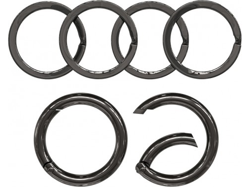 Набор колец для ключей с карабином Silipac Keychain Kit (Gunmetal)