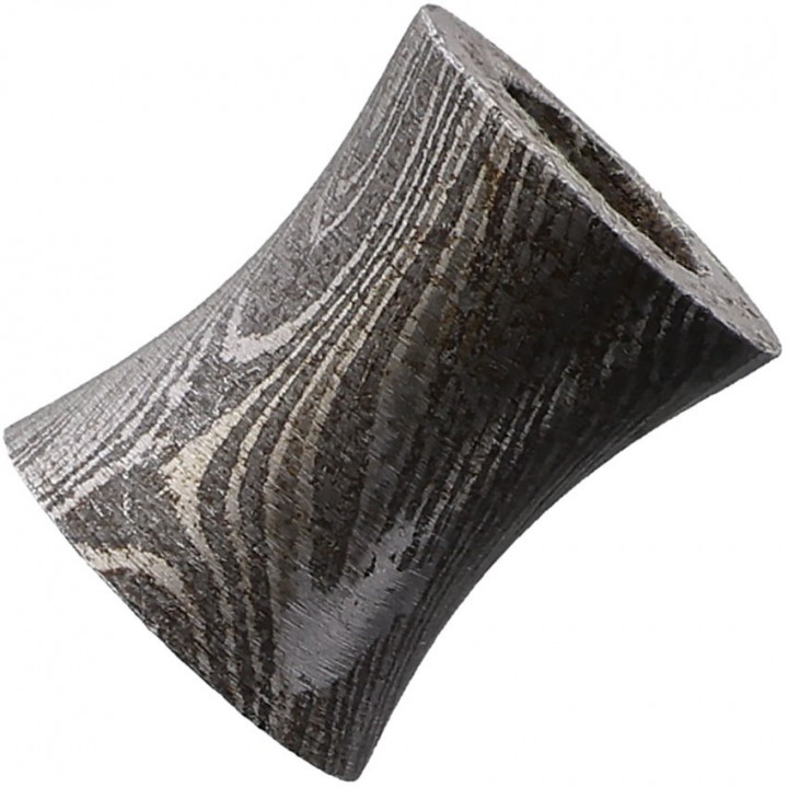 Damascus бусина для паракорда из дамасской стали Steel Bead Concave Barrel