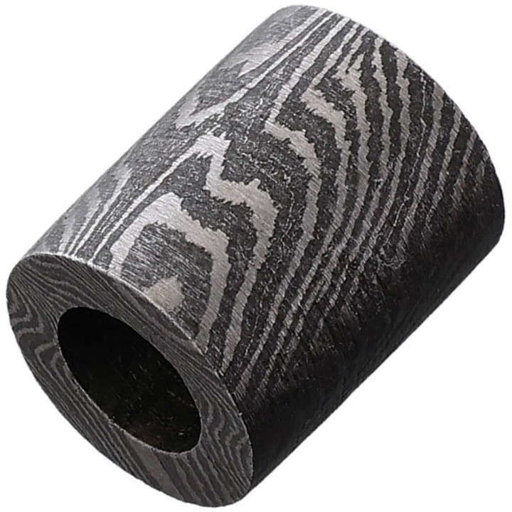 Damascus бусина для паракорда из дамасской стали Straight Barrel Bead