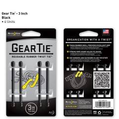 Стяжки Nite Ize Gear Tie 7,6 см (черный, 4 шт.)