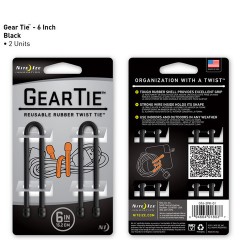 Стяжки Nite Ize Gear Tie 15,2 см (черный, 2 шт.)