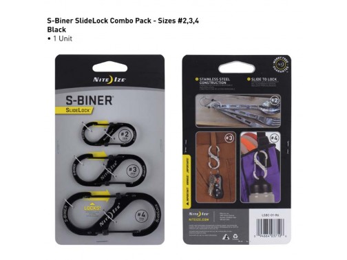 Набор карабинов Nite Ize S-Biner Slidelock (2, 3, 4 - черный)