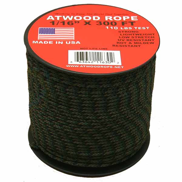 Шнур 1/16 Atwood Rope MFG, 30 м (лесной камуфляж)