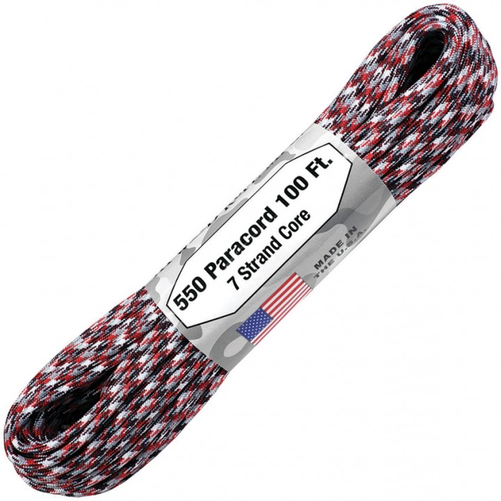 Паракорд Atwood Rope MFG 550, 30 м (красный камуфляж)