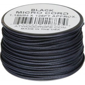 Микрокорд Atwood Rope MFG, 38 м (черный)