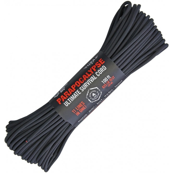 Паракорд для выживания Atwood Rope MFG Parapocalypse, 30 м (черный)