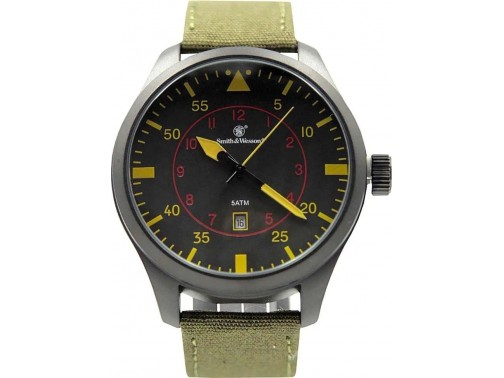 Часы наручные пилотские Smith & Wesson N.A.T.O. черный циферблат, текстильный ремешок