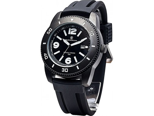 Часы наручные армейские Smith & Wesson Paratrooper черный циферблат, нейлоновый ремешок