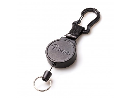 Ретрактор на карабине с кольцом для ключей KEY-BAK MID6, трос 90 см