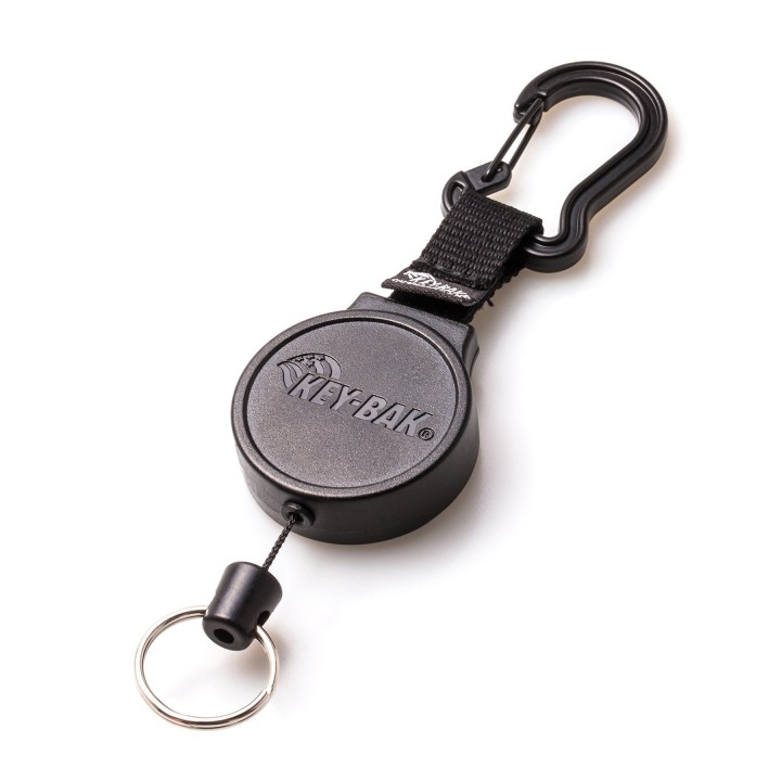 Ретрактор на карабине с кольцом для ключей KEY-BAK MID6, трос 90 см