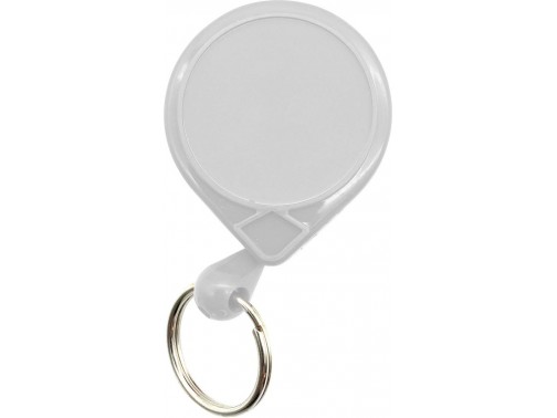 Ретрактор на вращающейся клипсе с кольцом для ключей MINI-BAK, белый