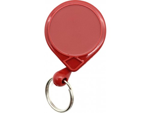 Ретрактор на вращающейся клипсе с кольцом для ключей MINI-BAK, красный