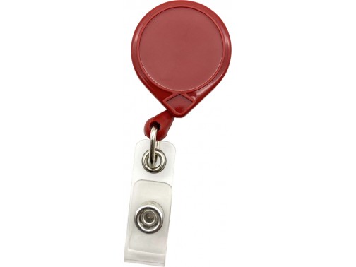 Ретрактор на вращающейся клипсе с держателем бейджа MINI-BAK, красный