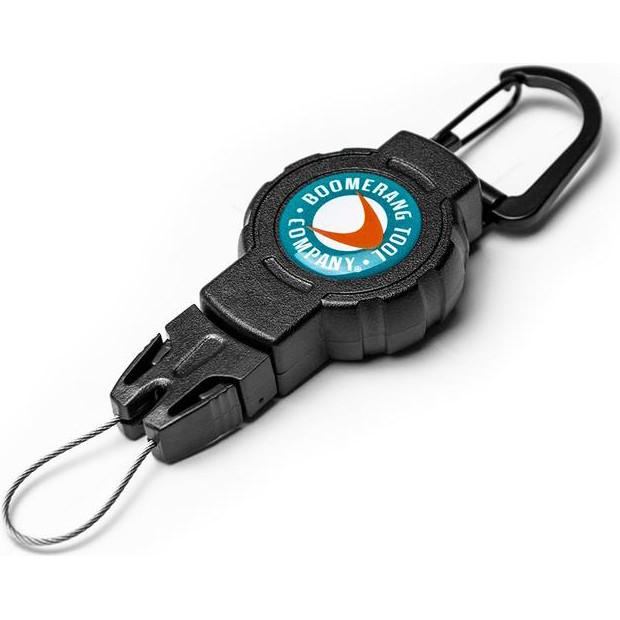 Ретрактор на карабине Boomerang Tool T-Reign Small, черный, трос 60 см