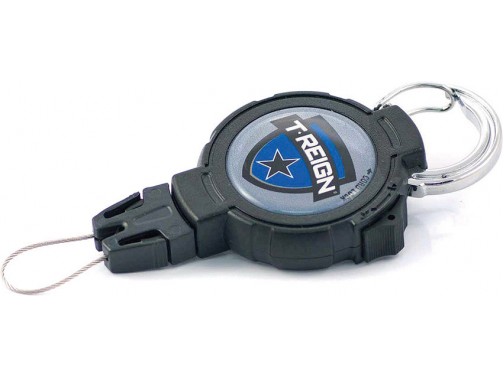 Ретрактор с фиксатором на карабине Boomerang Tool T-Reign Large, черный, трос 120 см