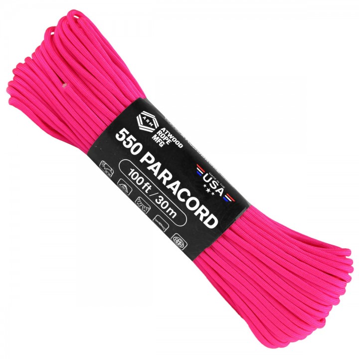 Паракорд Atwood Rope MFG 550 Hot Pink, 30 м