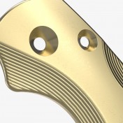 Сменные накладки для ножей Spyderco Para Military 2 Flytanium Lotus (Brass Stonewash) — дополнительное фото