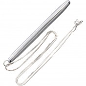 Космическая шариковая ручка с серебряной цепочкой на шею Fisher Space Pen Fine Sized Bullet (Chrome) — дополнительное фото